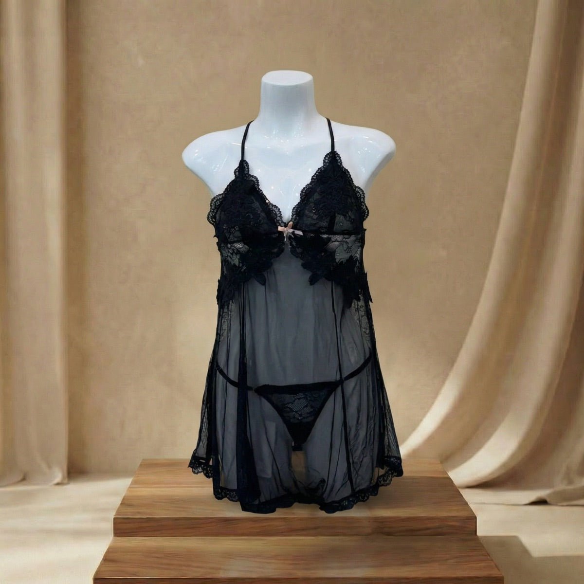 Lace Mesh Babydoll Lingerie