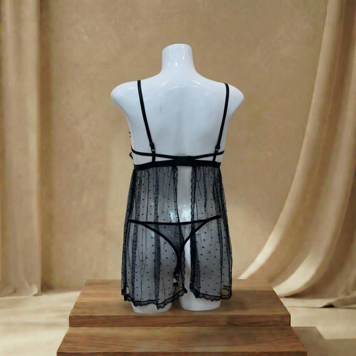 Rose Mesh Babydoll Lingerie