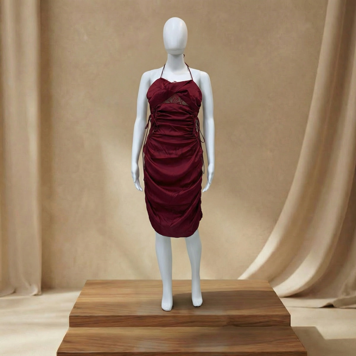 Satin Ruched Mini Lingerie