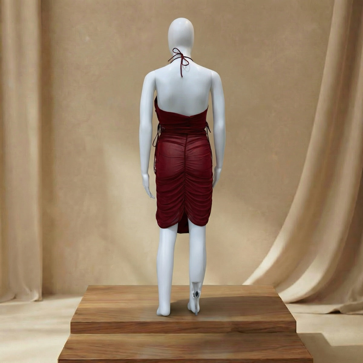 Satin Ruched Mini Lingerie