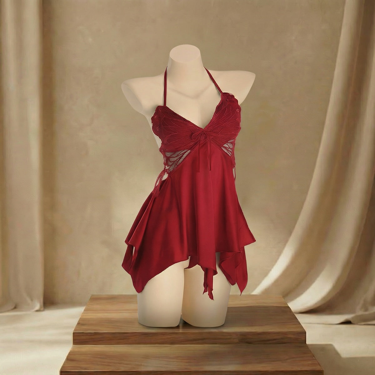 Butterfly Halter Babydoll Lingerie