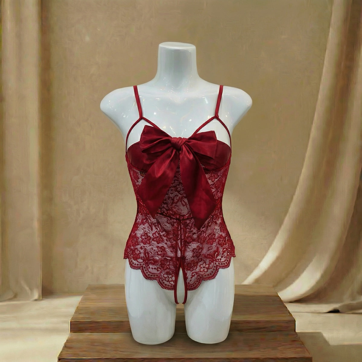 Ribbon Lace Teddy Lingerie
