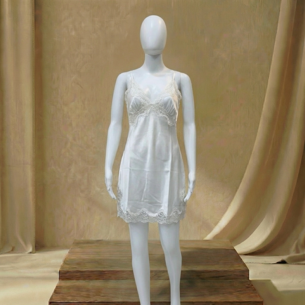 Lace Trim Slip Night Dress