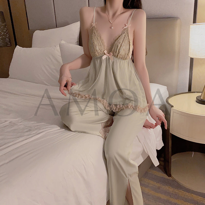 Celadon Bloom Lace Lounge Trio