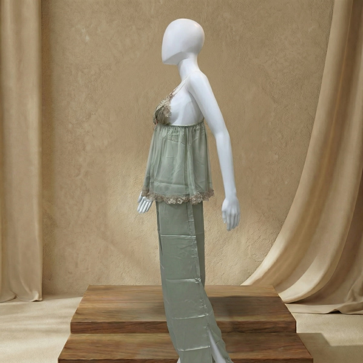 Celadon Bloom Lace Lounge Trio