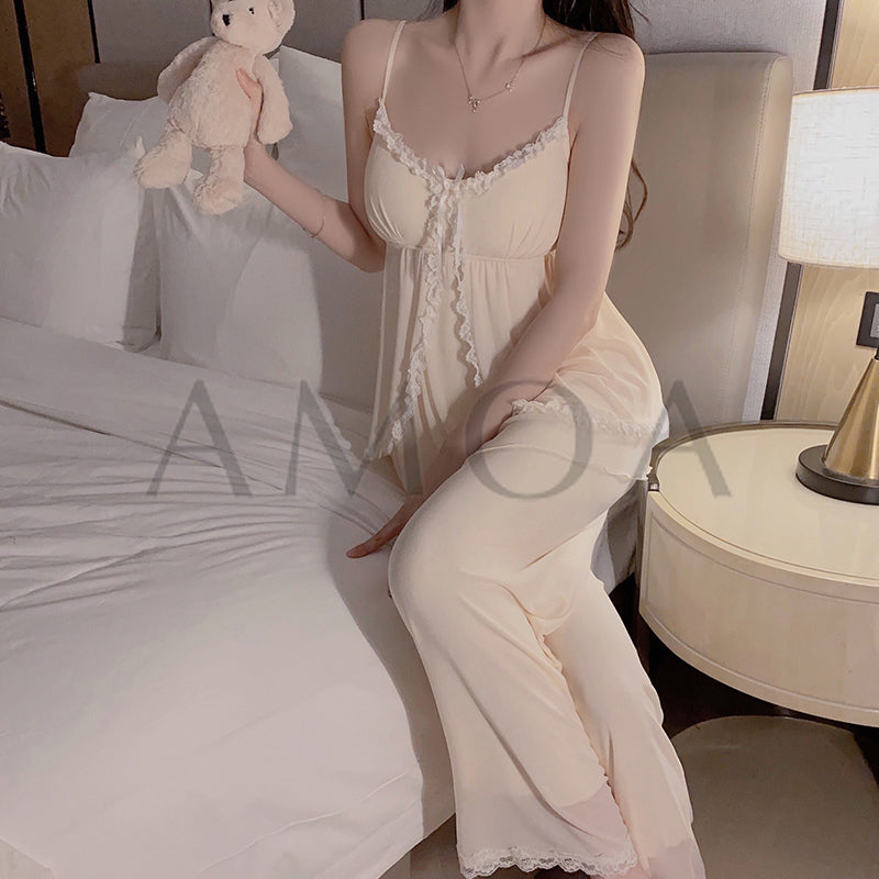 Vanilla Glow Ruffle Lounge Trio