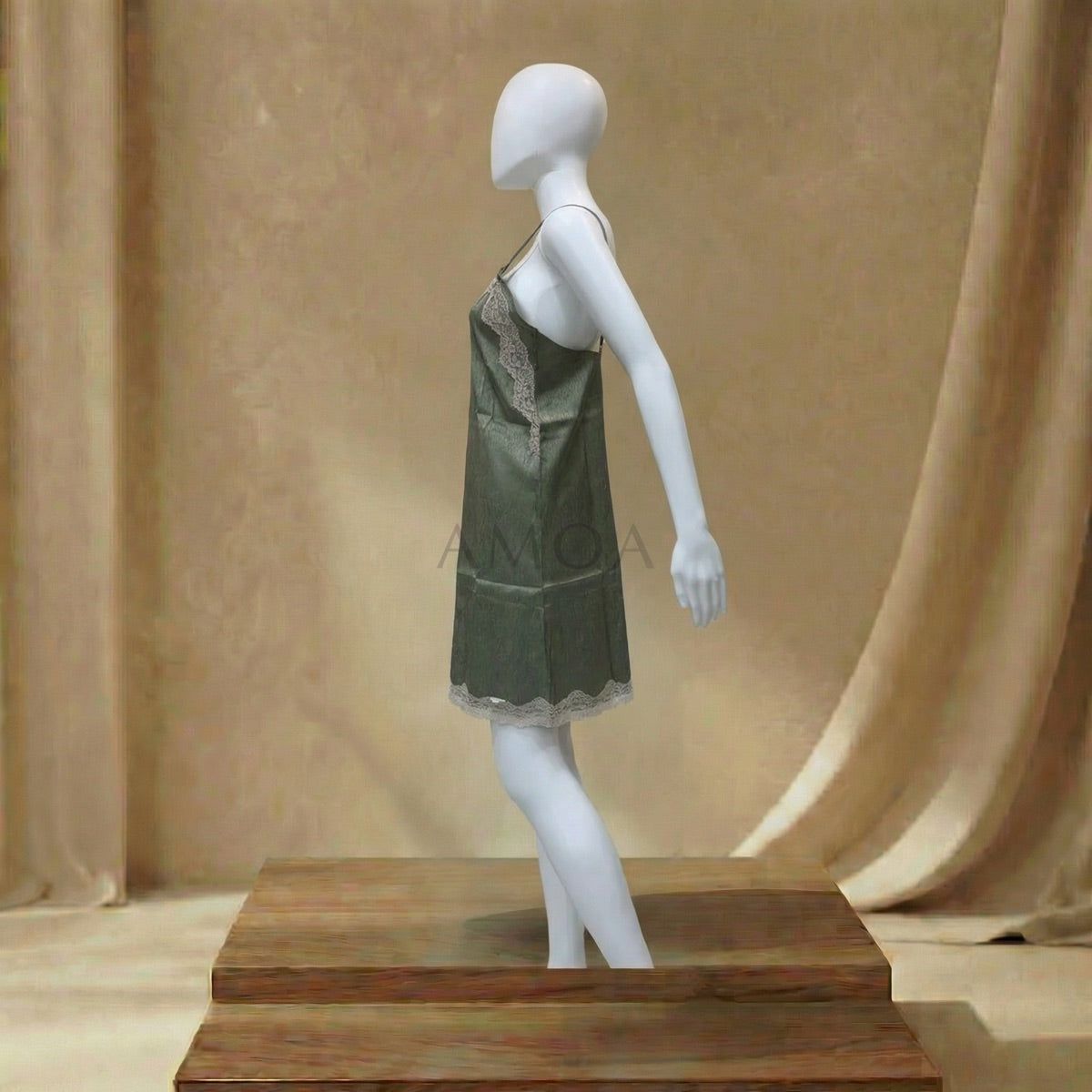 Elegant Satin Sleepwear with Lace