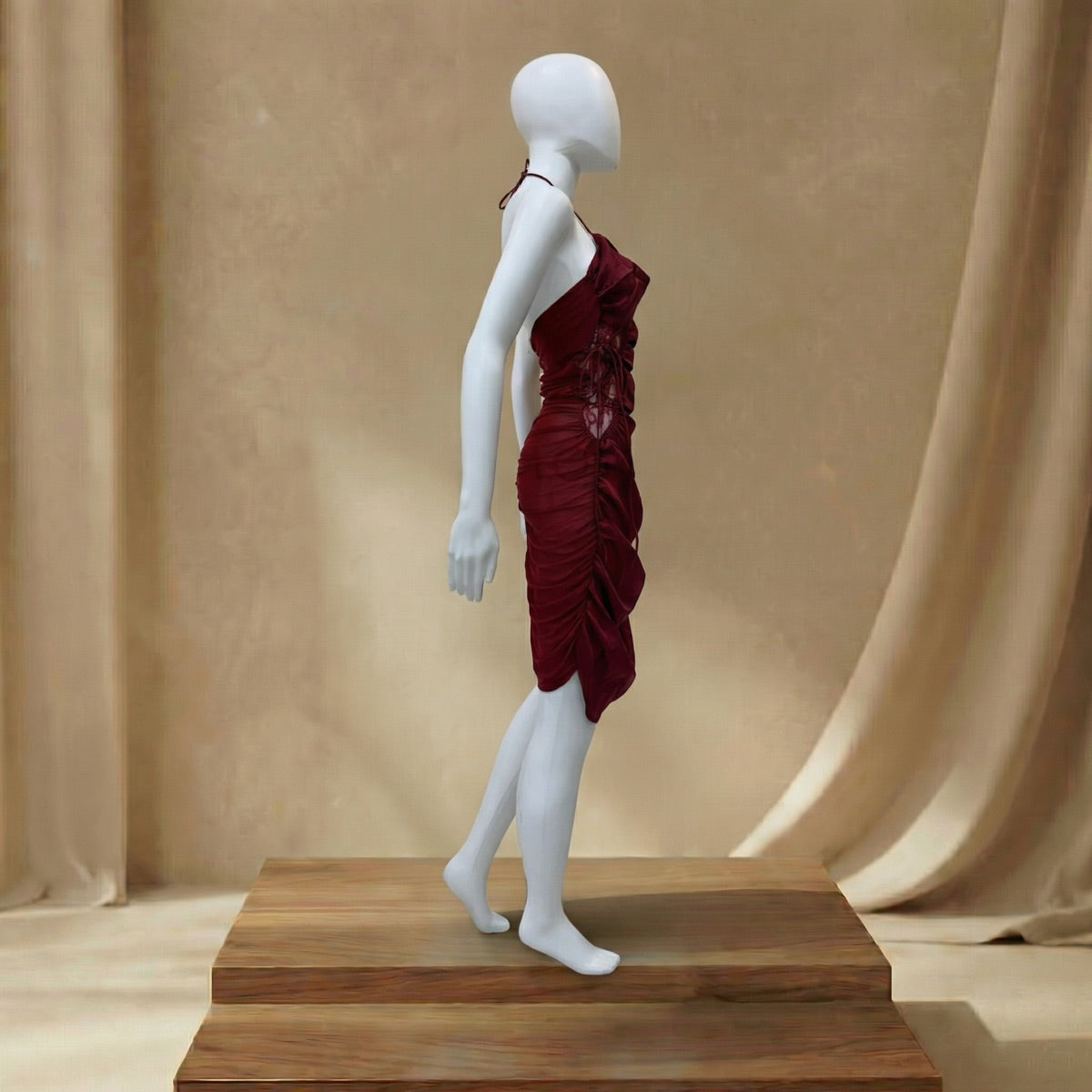 Satin Ruched Mini Lingerie