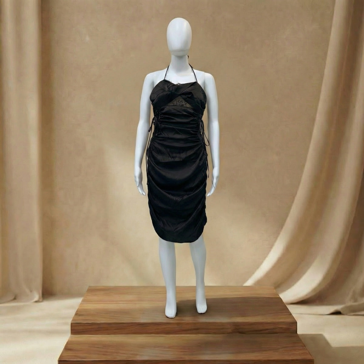 Satin Ruched Mini Lingerie