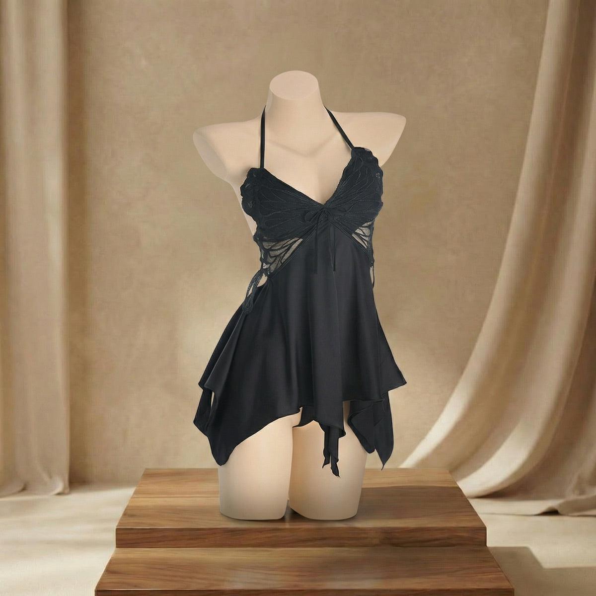 Butterfly Halter Babydoll Lingerie