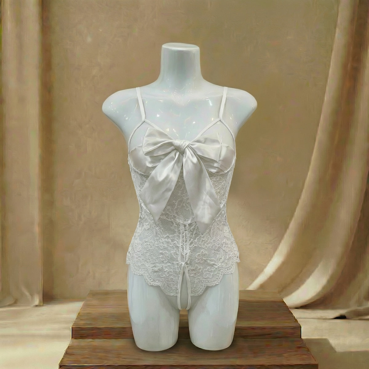 Ribbon Lace Teddy Lingerie