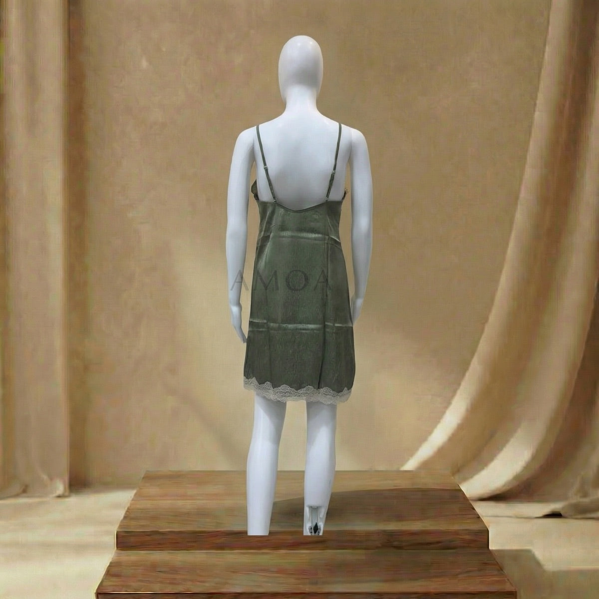 Elegant Satin Sleepwear with Lace